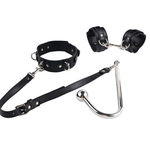 Collar with 5334 and Cuffs Elegant Beaded Hook Anal 0801